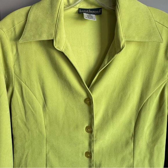 Harve Benard Petites by Benard Holtzman Neon Chartreuse Green Blazer - Picture 3 of 8